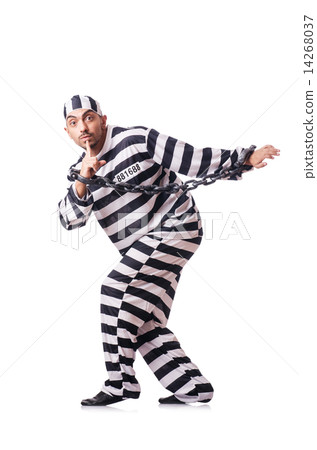 Convict criminal in striped uniform Convict criminal in striped uniform 14268037