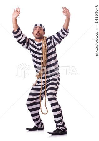 Convict criminal in striped uniform Convict criminal in striped uniform 14268046