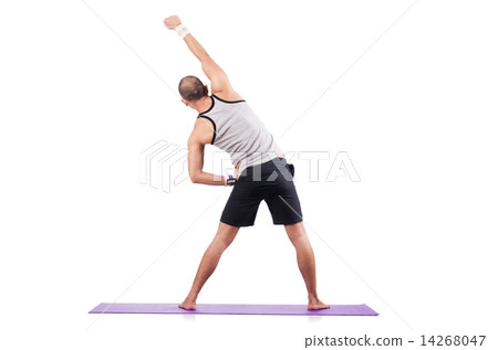 Man doing exercises on white Man doing exercises on white 14268047