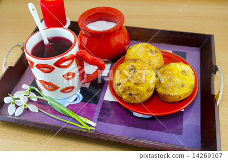 Romantic breakfast in bed Romantic breakfast in bed 14269107
