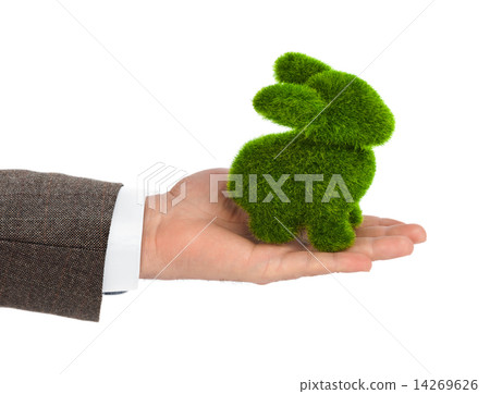 Rabbit made of grass in hand Rabbit made of grass in hand 14269626