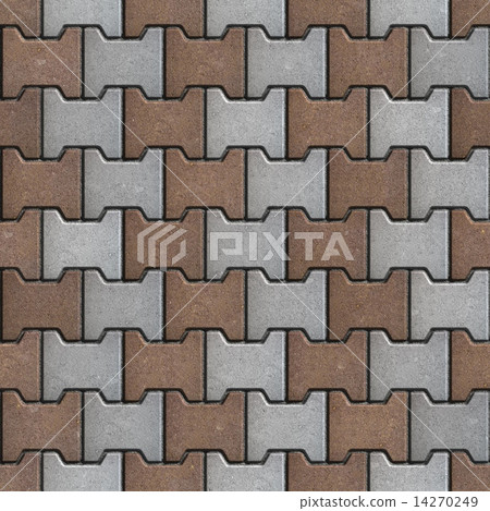 Brown and Gray Pavement Consisting of Geometric Shapes. 14270249
