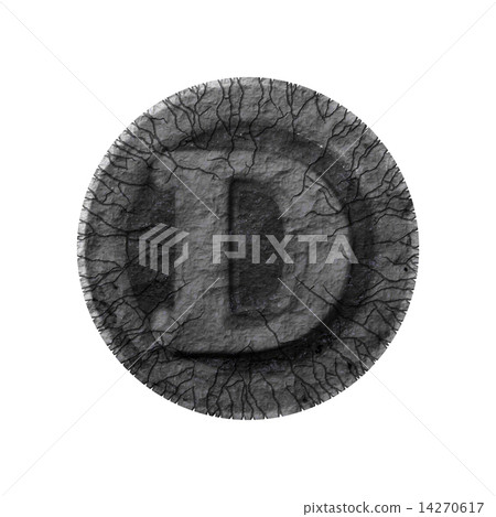 grunge font - letter D 14270617