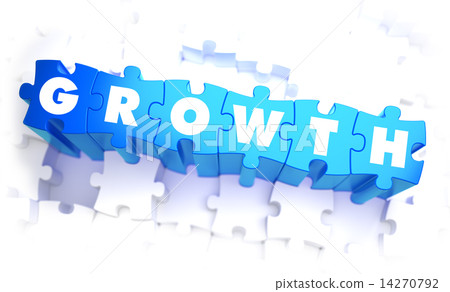 Growth - Word in Blue Color on Volume Puzzle. Growth - Word in Blue Color on Volume Puzzle. 14270792