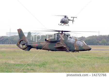 Old and new observation helicopters OH - 1 and OH - 6 D of the Ground Self Defense Force who are also active in disaster relief etc. Old and new observation helicopters OH - 1 and OH - 6 D of the Ground Self Defense Force who are also active in disaster relief etc. 14272766