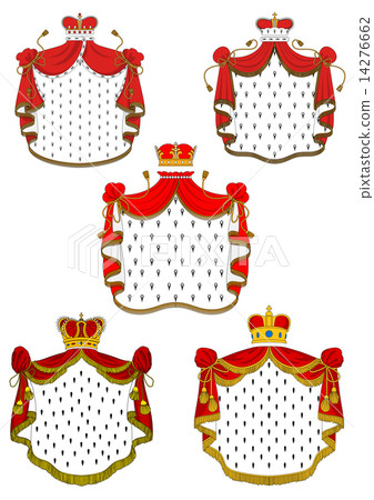 Heraldic red royal mantles set 14276662