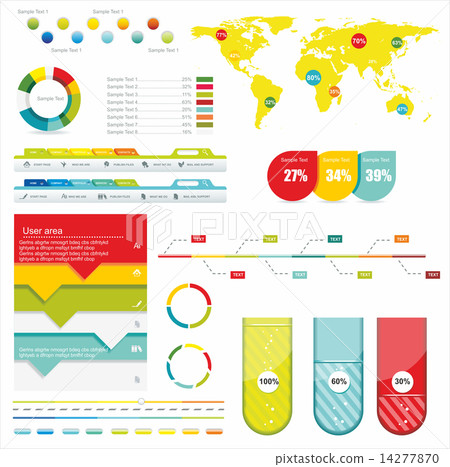 World Map and Information Graphics 14277870