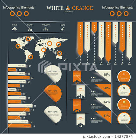 Retro infographics set. 14277874