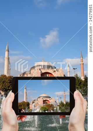 tourist taking photo of Haghia Sophia tourist taking photo of Haghia Sophia 14279981