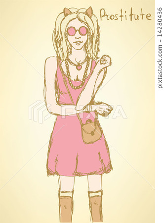 Sketch prostitute from Mafia board game 14280436