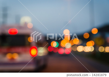 Transport traffic bokeh on the road, Pattaya Chonburi Thailand Transport traffic bokeh on the road, Pattaya Chonburi Thailand 14281879