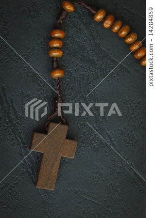 Christian cross necklace on Holy Bible book, Jesus religion conc 14284859