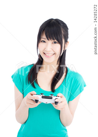 Women playing video games Women playing video games 14285272