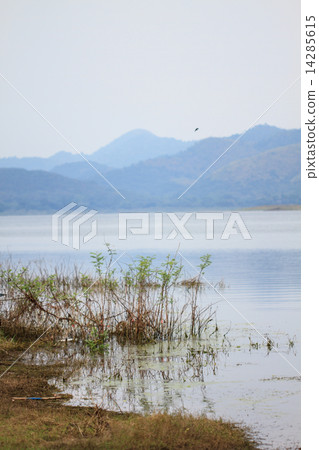 Beautiful mountains and river in morning 14285615