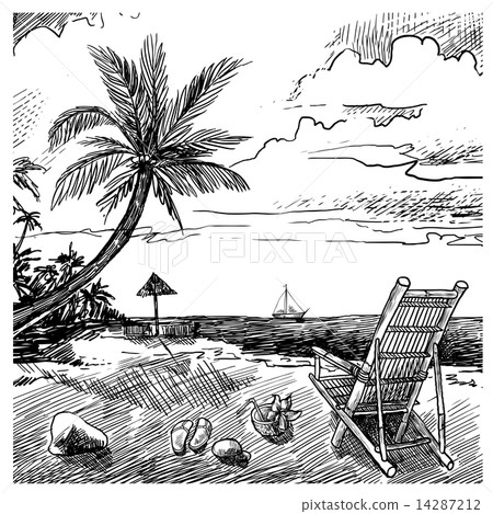 Summer Beach Sketch 14287212