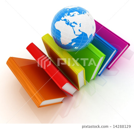 Colorful books and earth 14288129