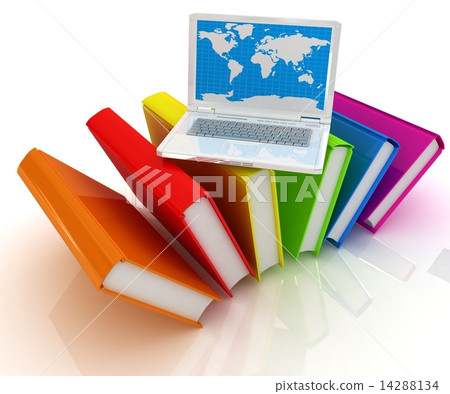 Laptop on books Laptop on books 14288134