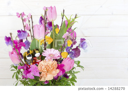 Stock Photo: hina matsuri, flower arrangements, flower arrangement