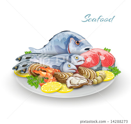 Seafood Plate Composition 14288273