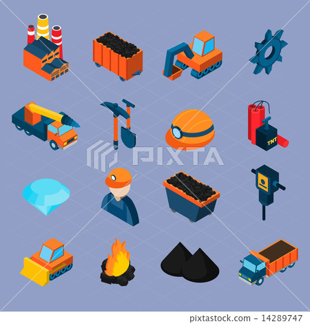 Coal Industry Isometric Set 14289747