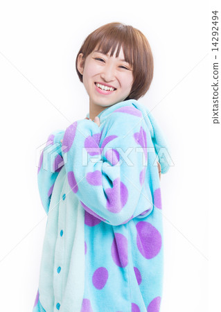 A cute girl in a costume wearing sleepwear 14292494