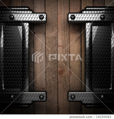 wooden background with metal element 14293083