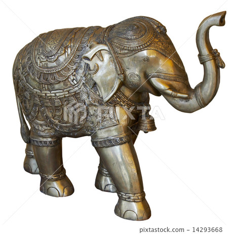 isolated Buddhist statuette of elephant 14293668
