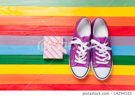 Gumshoes with white shoelaces Gumshoes with white shoelaces 14294585