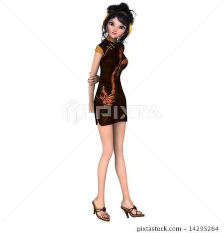 A woman in a Chinese dress A woman in a Chinese dress 14295264