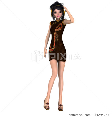 A woman in a Chinese dress A woman in a Chinese dress 14295265