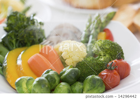 溫暖的蔬菜與蒸汽 14296442