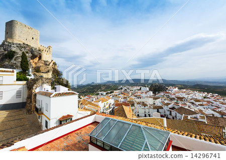 arab castle at cliff over town. Olvera arab castle at cliff over town. Olvera 14296741