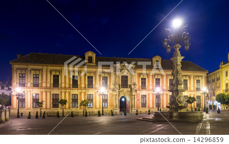 Archbishop's Palace  of Seville  in night 14296859