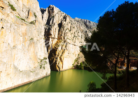 Caminito del Rey  in rocky  canyon. Andalusia 14296943