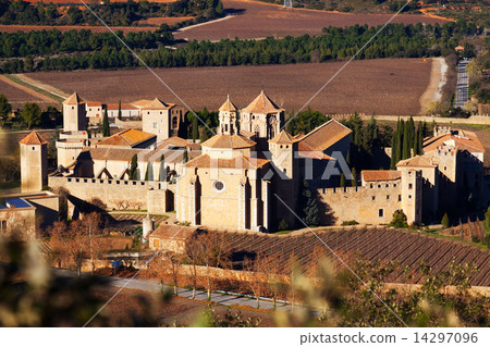 Top view of Poblet Monastery. Catalonia Top view of Poblet Monastery. Catalonia 14297096