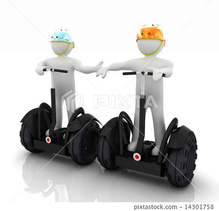 3d people in riding on a personal and ecological transport in he 3d people in riding on a personal and ecological transport in he 14301758