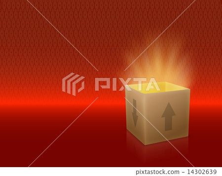 Box on red background - Stock Illustration [14302639] - PIXTA
