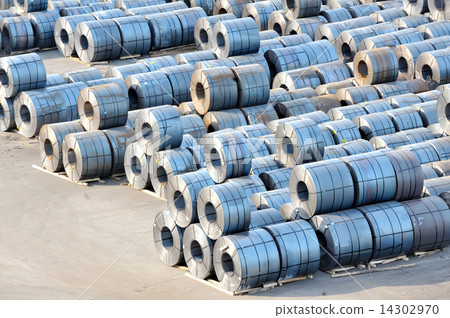 rolls of steel sheet in harbor rolls of steel sheet in harbor 14302970