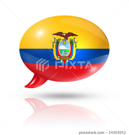 Ecuadorian flag speech bubble 14303052