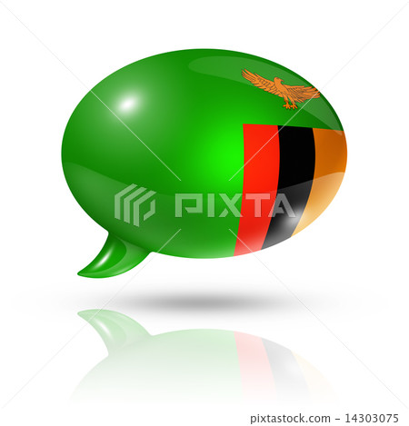 Zambian flag speech bubble 14303075