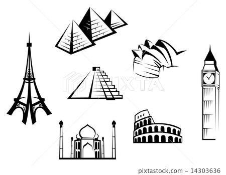 Historical landmarks set Historical landmarks set 14303636