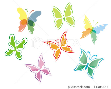 Butterfly symbols and icons Butterfly symbols and icons 14303655