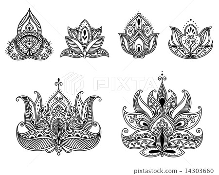 Abstract flower elements in retro style Abstract flower elements in retro style 14303660