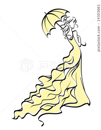 Young bride with umbrella Young bride with umbrella 14303661