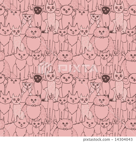 seamless pattern with cats 14304043