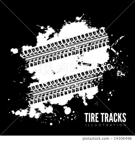 Tire track background Tire track background 14306496