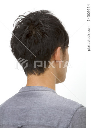 日本髮型男性和其他人在亞洲日本頭髮後過濾 14306634