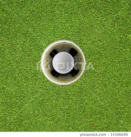 Golf ball in hole Golf ball in hole 14306690