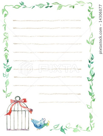 Card, blue bird, vertical, with wire 14306877