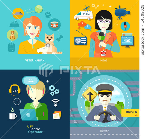 Veterinarian, news, driver and operator 14308029
